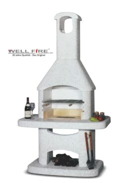 Grillkamin Wellfire NOVA Weiß Mit Betonhaube