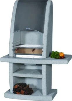 Grillkamin Wellfire INCA Weiß Mit Edelstahlhaube