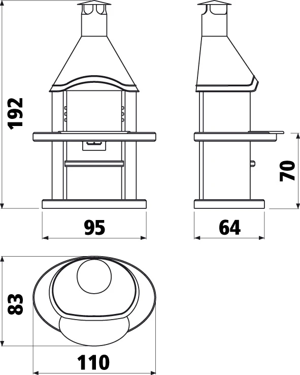 Grillkamin Wellfire DIORA Mit Edelstahlhaube – Bild 3
