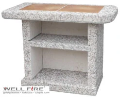 Beistelltisch Für Grillkamin TOSCANA Rot-weiß