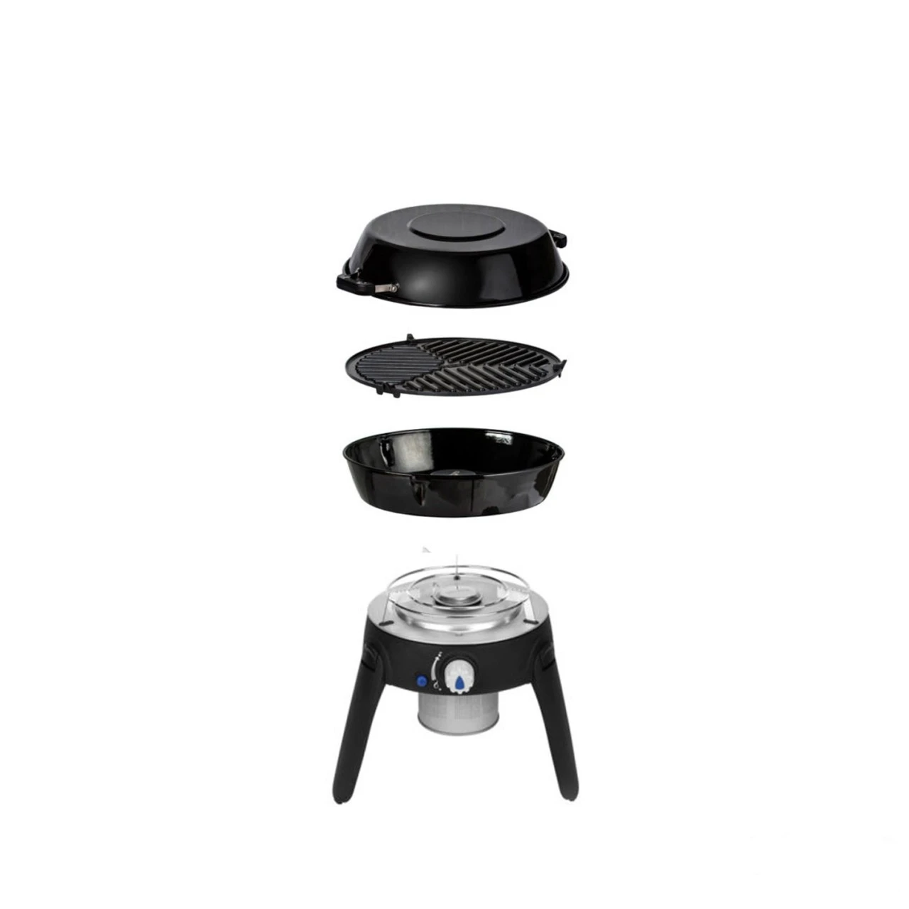 CADAC SAFARI CHEF 30 LITE HP - Kartuschenbetrieb - Inkl. Topfständer, Grillrost, Pfanne/Deckel