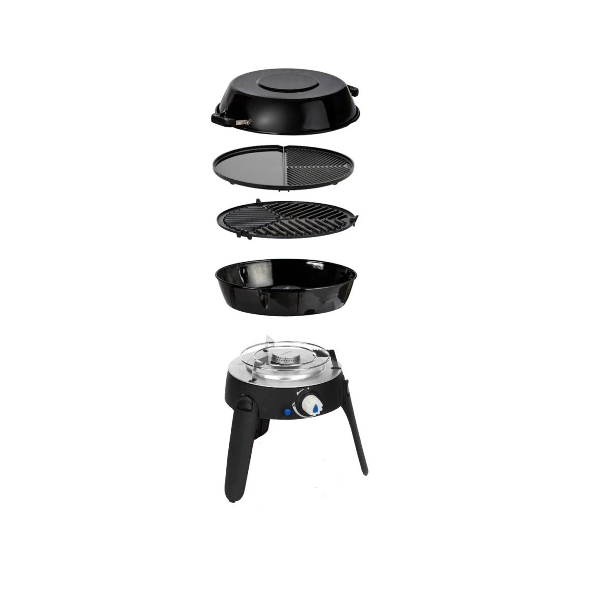 CADAC SAFARI CHEF 30 BBQ2BRAAI Plus- 50mBar - (Topfständer, Grillrost, Grillplatte, Pfanne/Deckel)