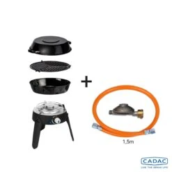 CADAC SAFARI CHEF 30 LITE LP CONNECT KIT - 50mBar - Topfständer, Grillrost, Pfanne/Deckel, Reglerkit
