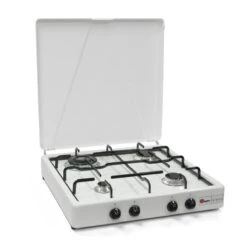 Parker® PARKER Vierflammen Kocher - Weiß Emailliert - Zündsicherung - 2,8kW, 2,3kW, 1,65kW, 0,9kW