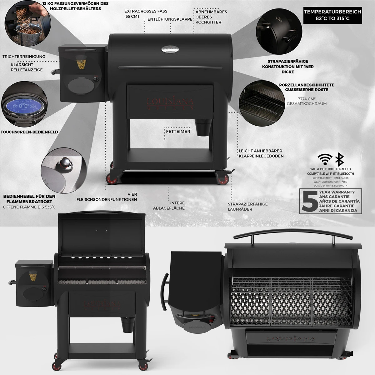 LOUISIANA Grills - LG 1200 FP BLACK LABEL Pellet Grill - Smoker Mit WiFi Control – Bild 3