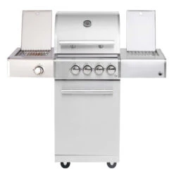 CHEF S Paket G - Basis Silber, 2 Brenner, Backburner, Seitenkocher, Steakzone, Grillplatte, AIR SYSY