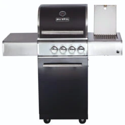 CHEF S Paket A - Basis Black, 2 Brenner, Backburner, Seitenkocher, Seitenablage Links, BBQ-Paket