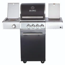 CHEF S Paket G - Basis Black, 2 Brenner, Backburner, Seitenkocher, Steakzone, Grillplatte, AIR SYSYT