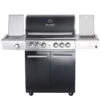 CHEF L Paket H- Basis Black, 4 Brenner, Backburner, Seitenkocher, Steakzone, Grillplatte, AIR SYSYTE