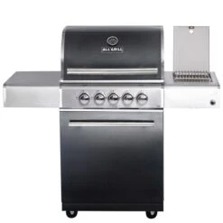 CHEF M Paket F - Basis Black, 3 Brenner, Backburner, Seitenkocher, AIR SYSYTEM, Cover, BBQ Paket