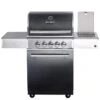 CHEF M Paket A - Basis Black, 3 Brenner, Backburner, Seitenkocher, Seitenablage Links, BBQ-Paket