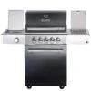 CHEF M Paket D - Basis Black, 3 Brenner, Backburner, Seitenkocher, Steakzone, Cover, BBQ Paket