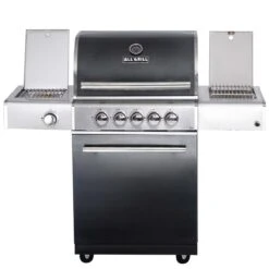 CHEF M Paket D - Basis Black, 3 Brenner, Backburner, Seitenkocher, Steakzone, Cover, BBQ Paket