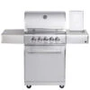 CHEF M Paket B - Basis Silber, 3 Brenner, Backburner, Seitenkocher, Seitenablage Links, BBQ-Paket