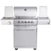 CHEF M Paket G - Basis Silber, 3 Brenner, Backburner, Seitenkocher, Steakzone, Grillplatte, AIR SYSY