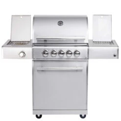 CHEF M Paket H- Basis Silber, 3 Brenner, Backburner, Seitenkocher, Steakzone, Grillplatte, AIR SYSYT