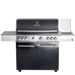CHEF XL Paket E- Basis Black, 6 Brenner, Backburner, Seitenkocher, AIR SYSTEM, BBQ Paket, Cover