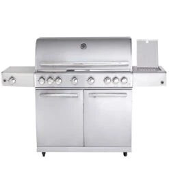 CHEF XL Paket F - Basis Silber, 6 Brenner, Backburner, Seitenkocher, AIR SYSYTEM, Cover, BBQ Paket