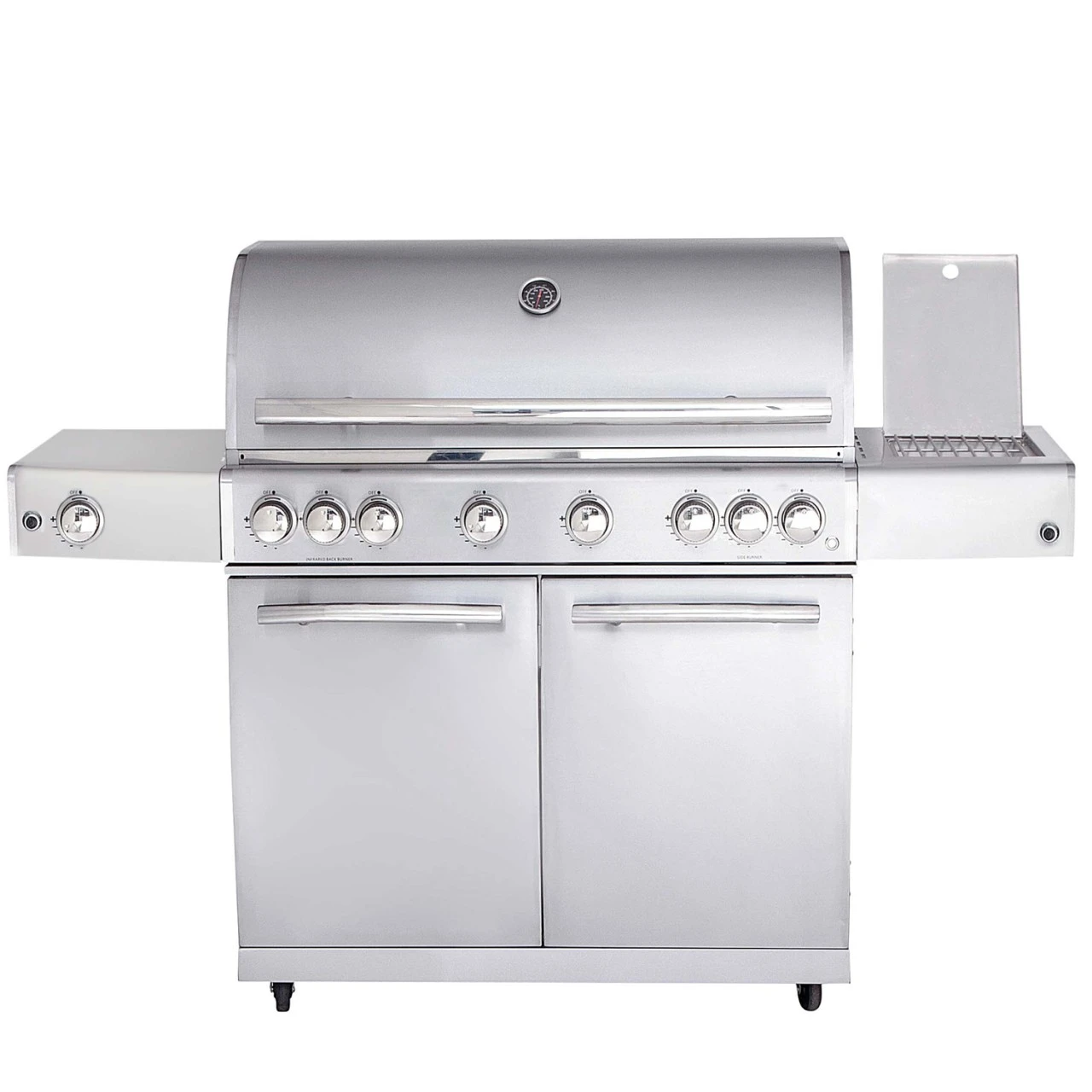 CHEF XL Paket F - Basis Silber, 6 Brenner, Backburner, Seitenkocher, AIR SYSYTEM, Cover, BBQ Paket