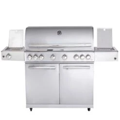 CHEF XL Paket D - Basis Silber, 6 Brenner, Backburner, Seitenkocher, Steakzone, Cover, BBQ Paket