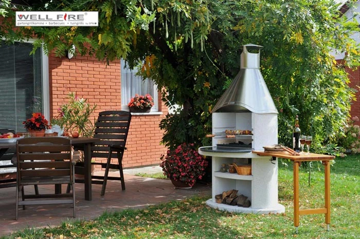 Grillkamin Wellfire DIORA Mit Edelstahlhaube – Bild 2